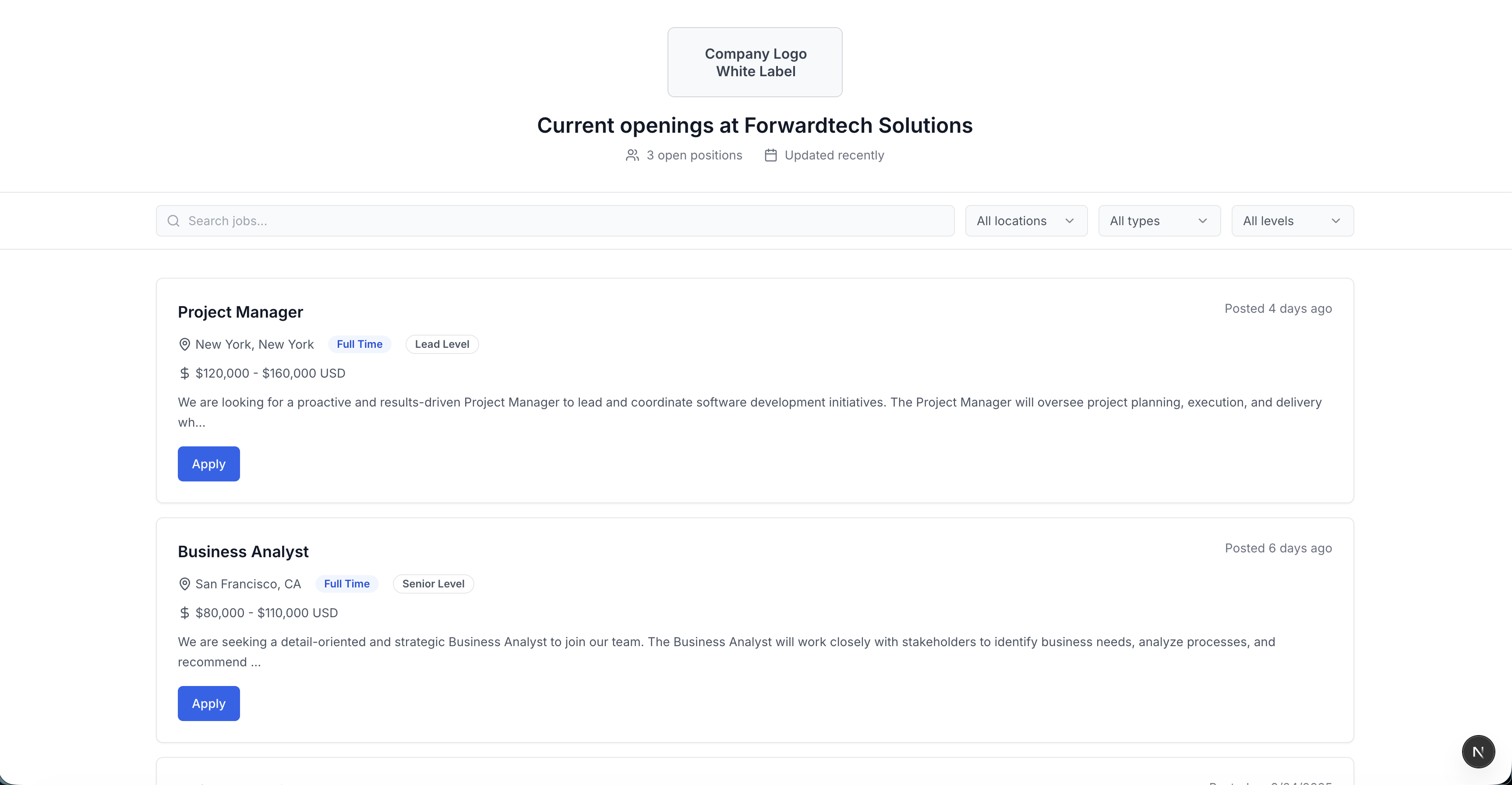 ATS Platform Screenshot